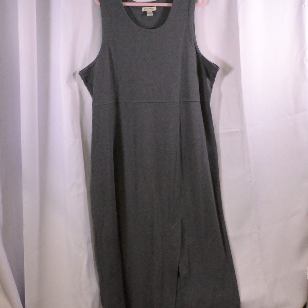 Eddie Bauer Gray Sleeveless A-Line Maxi Dress Womens XXL‎ Slit